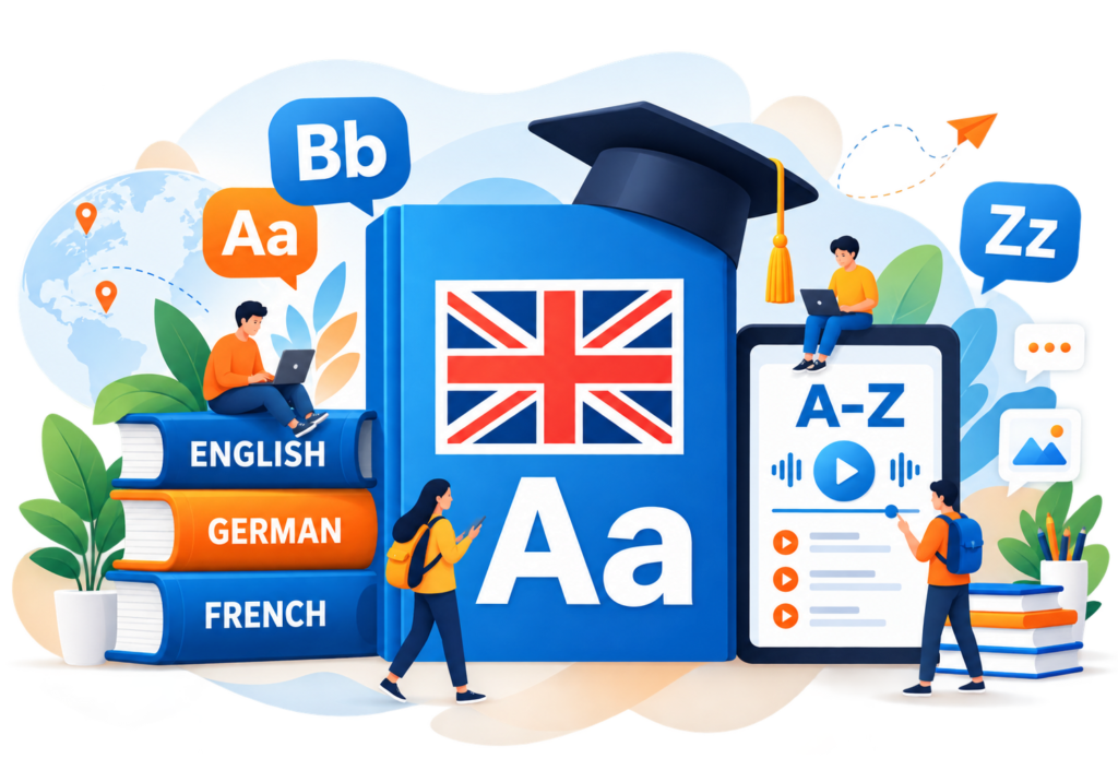 Modern Language Learning Illustration